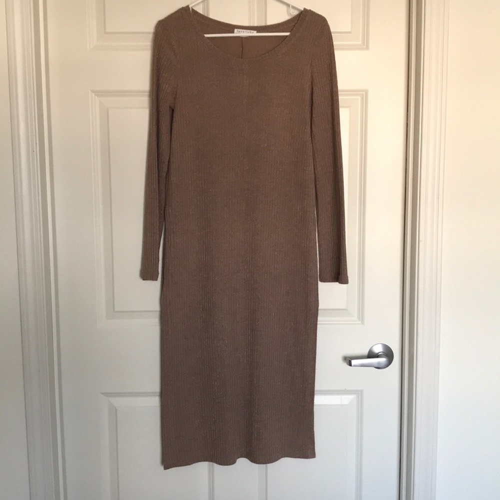 Tan sweater dress